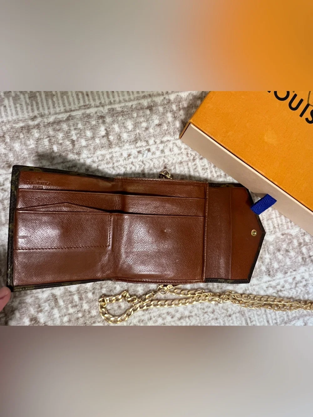Louis Vuitton Brown Monogram Mini Crossbody with Gold Chain